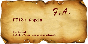 Fülöp Appia névjegykártya